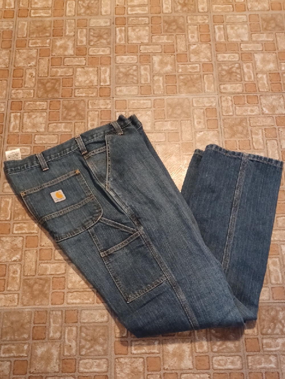 Carhartt Men's Dark Blue Relaxed Fit Carpenter Jeans 34x34